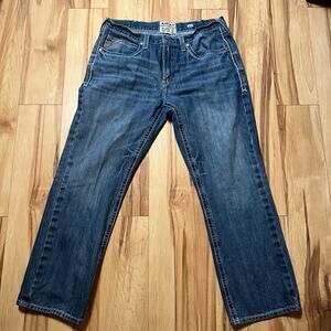 ARIAT M4 Mens 38x32 Denim Jeans Relaxed Bootcut Western Workwear